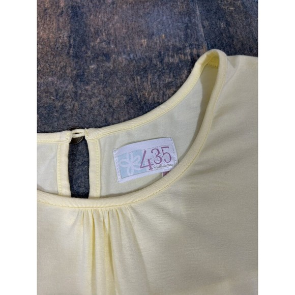 Matilda Jane Clothing 435 Girls Size 16 Tether Ball Top! Yellow Lace Flutter - Picture 2 of 7